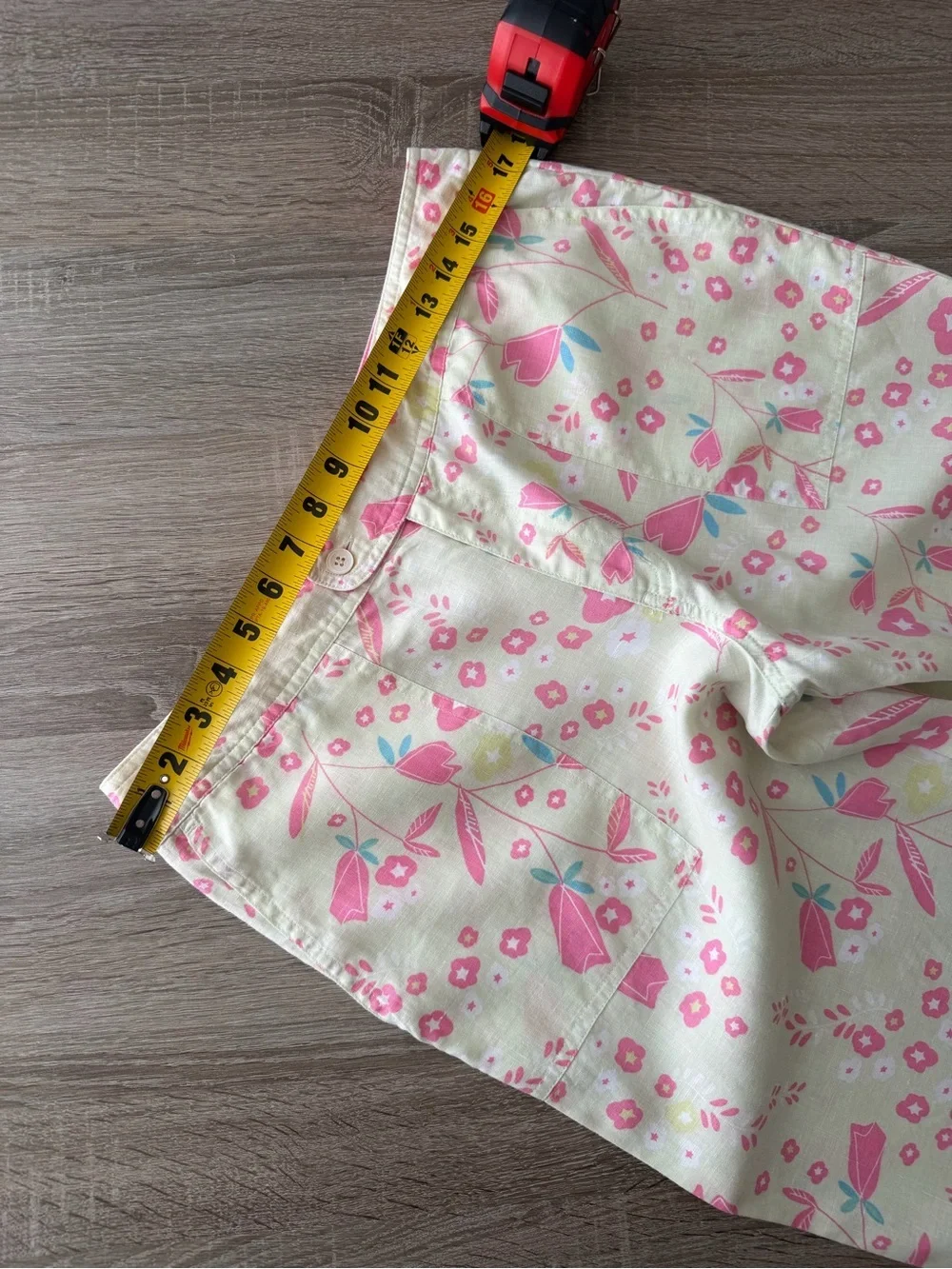 Sigrid Olsen Linen Pink Floral Crop Pants Size 12